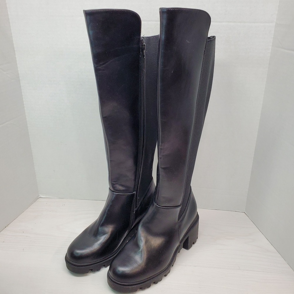 JustFab Knee-High Boot Ayden-E Wide Calf Zipper Close NWOB Fast Shipping